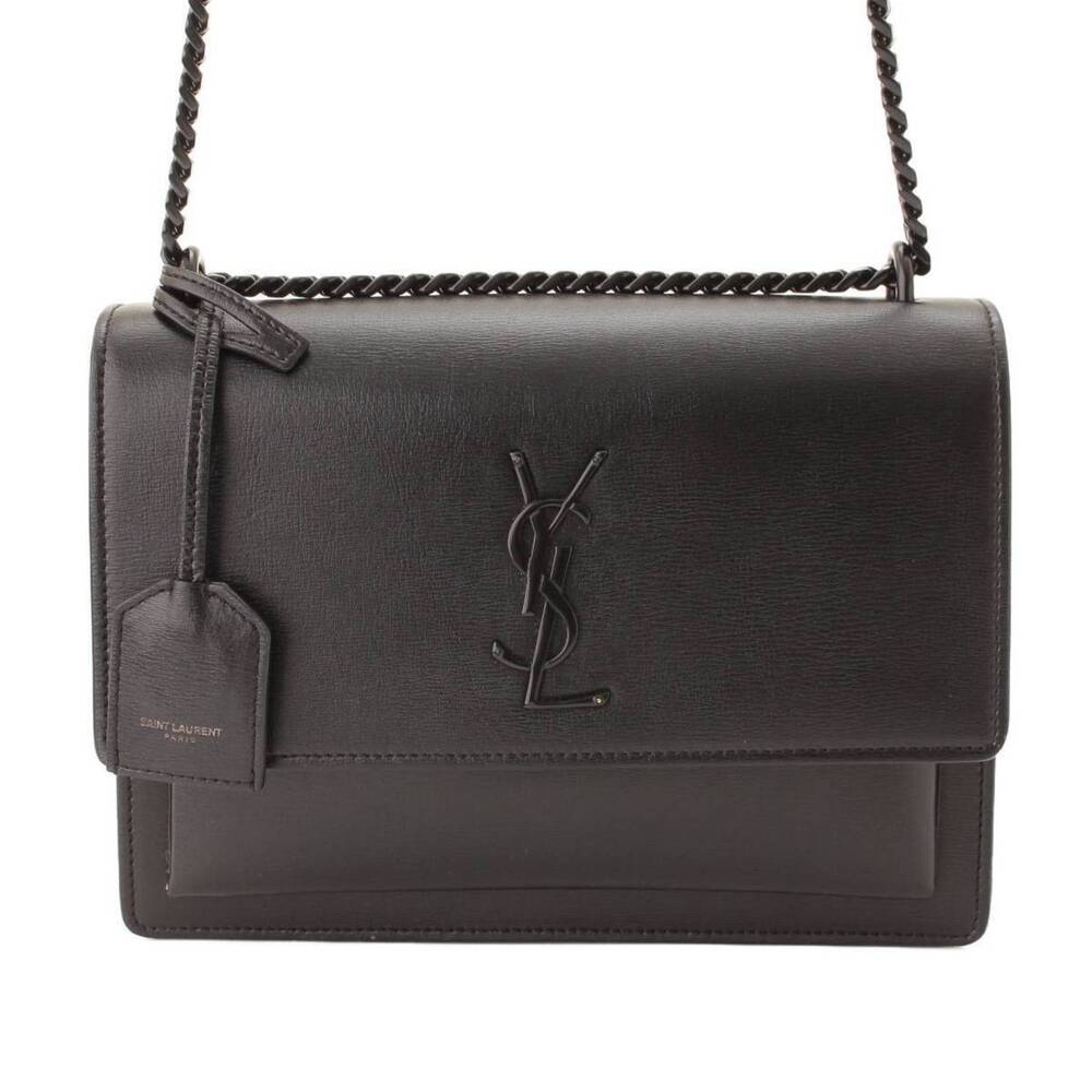Saint Laurent Sunset Chain Shoulder Bag Black